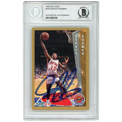 Carte autographiée Fleer #239 de Dennis Rodman, Detroit Pistons, 1992-93