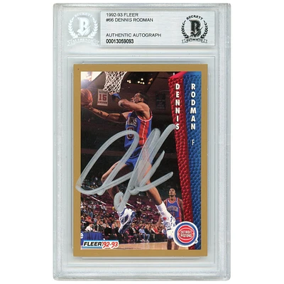 Carte autographiée Fleer #66 de 1992-93 des Detroit Pistons de Dennis Rodman