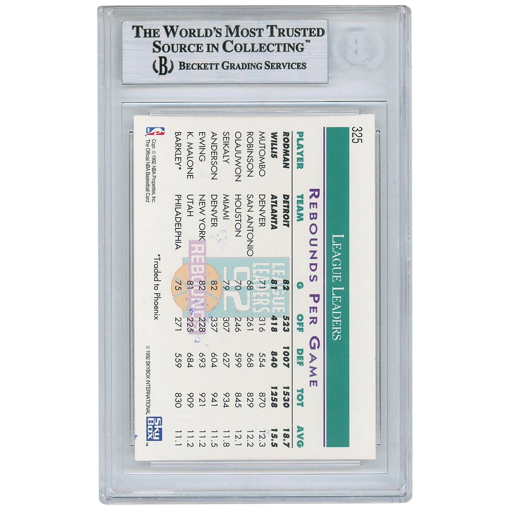 Carte NBA Hoops #325 autographiée par Dennis Rodman Detroit Pistons 1992-93