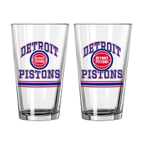 Pistons de Détroit 16oz. Verre à pinte, paquet de deux