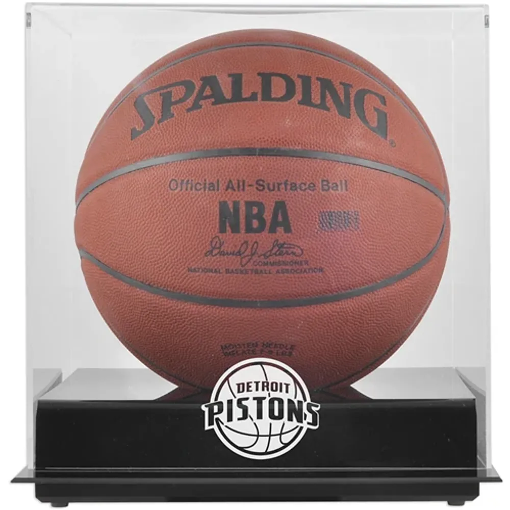 Detroit Pistons (2005-2017) Blackbase Team Logo Basketball Display Case with Mirrored Back