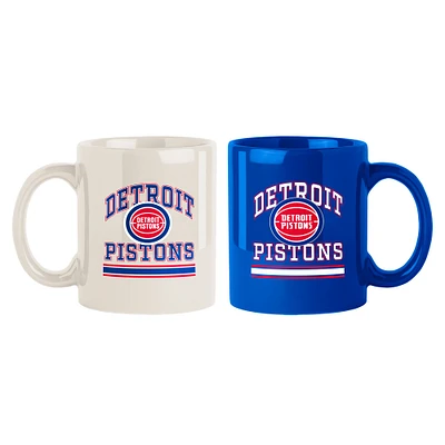 Lot de deux tasses colorées de 15 oz des Detroit Pistons