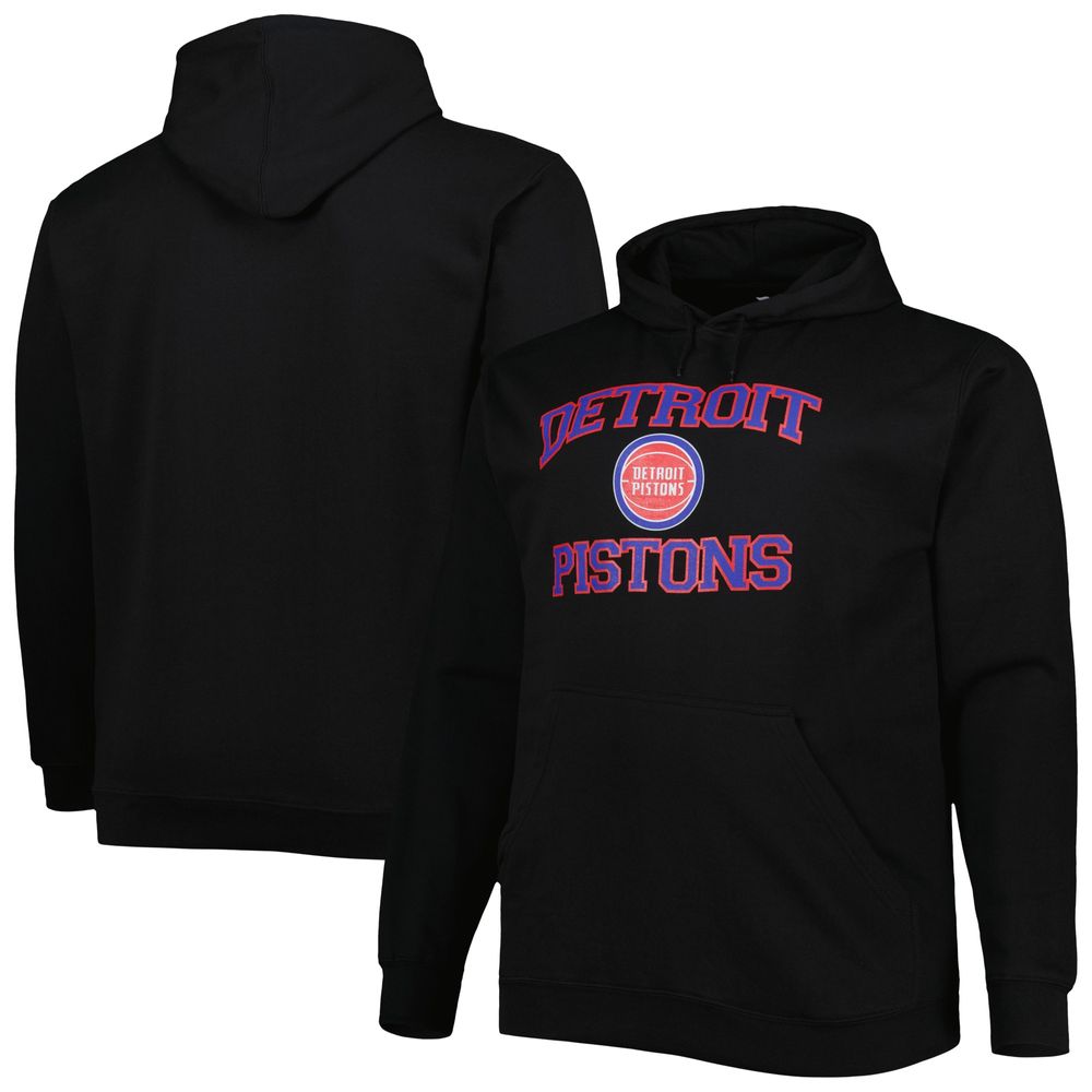 Men's Black Detroit Pistons Big & Tall Heart Soul Pullover Hoodie