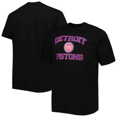 Men's Black Detroit Pistons Big & Tall Heart Soul T-Shirt