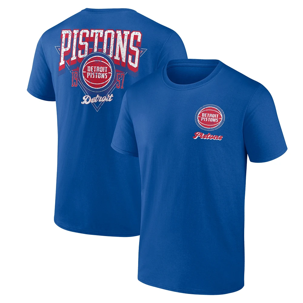 T-shirt bleu pour homme Detroit Pistons Never Over