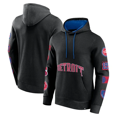 Sweat à capuche Fanatics noir Detroit Pistons Home Court pour hommes