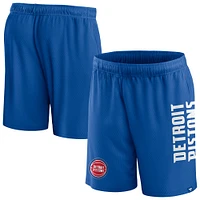 Men's Fanatics Blue Detroit Pistons Post Up Mesh Shorts