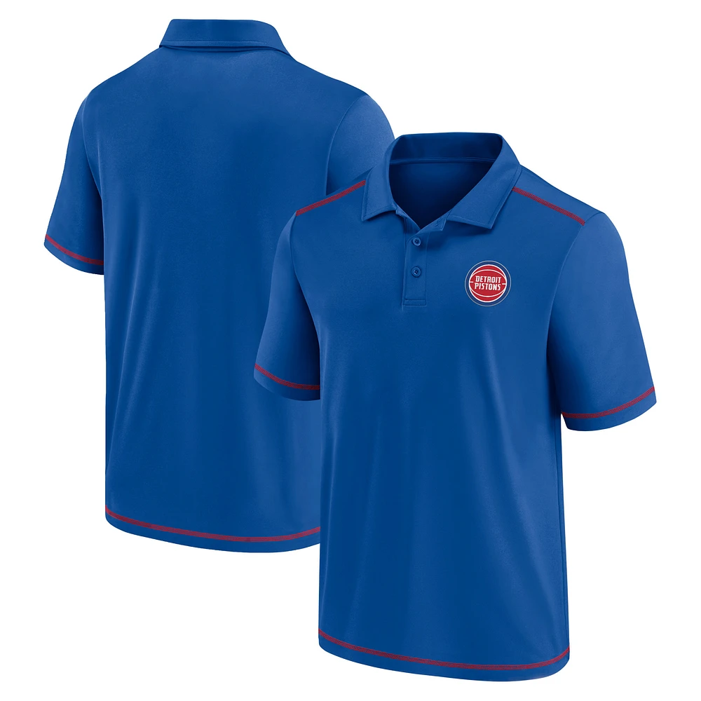 Polo bleu avec logo principal des Detroit Pistons Fanatics pour hommes