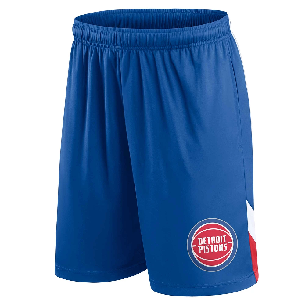 Short Slice Fanatics bleu Detroit Pistons pour hommes