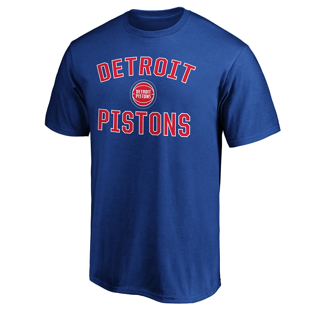 T-shirt Fanatics bleu pour homme avec arche de la victoire l'équipe Detroit Pistons