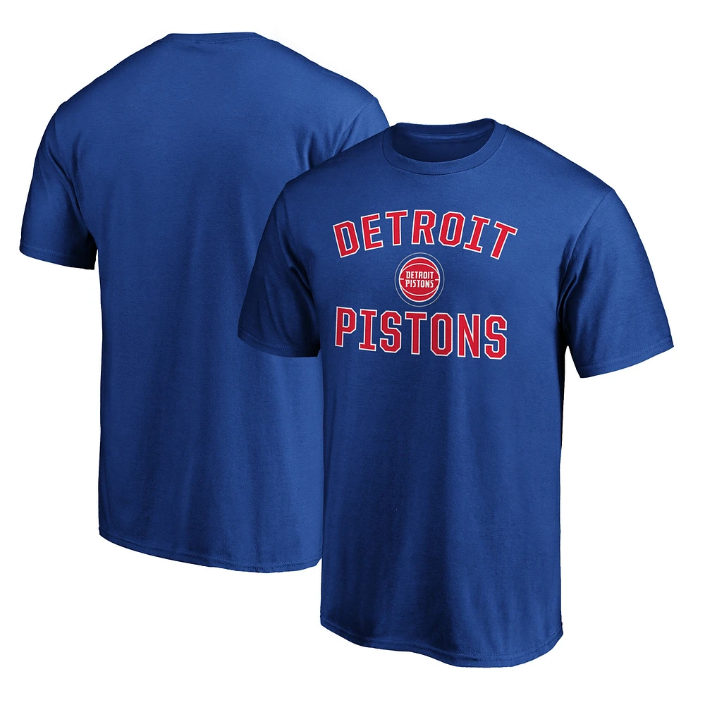 T-shirt Fanatics bleu pour homme avec arche de la victoire l'équipe Detroit Pistons