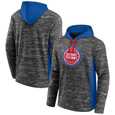 Fanatics Charcoal Detroit Pistons Instant Replay Colorblock pour hommes - Chandail à capuchon