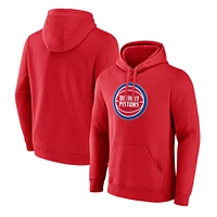 Men's Fanatics  Red Detroit Pistons Primary Logo Pullover Hoodie