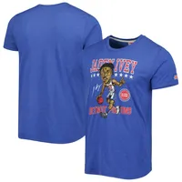 Men's Homage Jaden Ivey Blue Detroit Pistons Caricature Tri-Blend T-Shirt