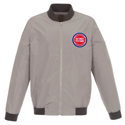 Detroit Pistons JH Design Lightweight Nylon Full-Zip Bomber Jacket