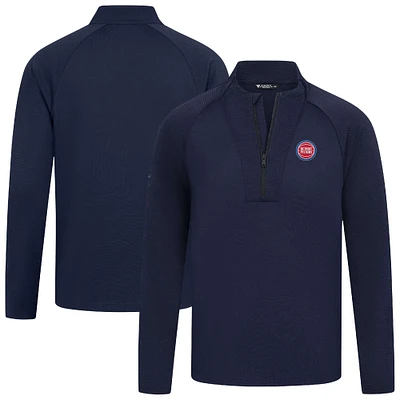 Men's Levelwear Navy Detroit Pistons Volley Quarter-Zip Top