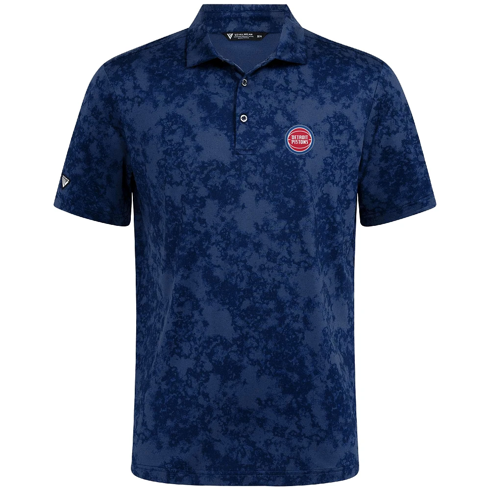 Men's Levelwear Navy Detroit Pistons Whisper Polo