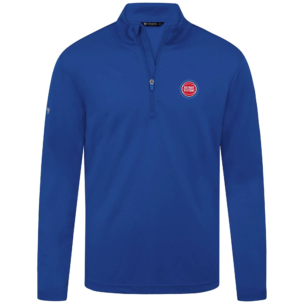 Haut à fermeture éclair quart de tour Heron Royal Detroit Pistons pour homme Levelwear