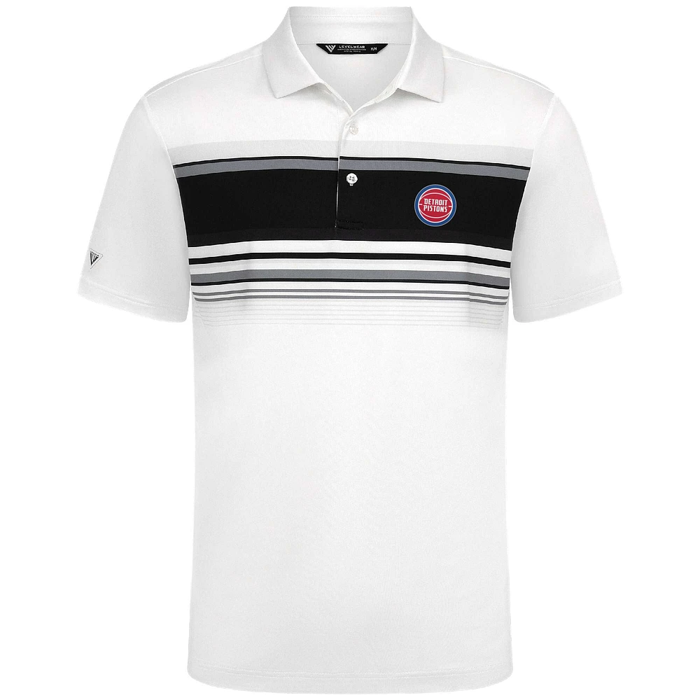 Men's Levelwear White Detroit Pistons Onward Polo