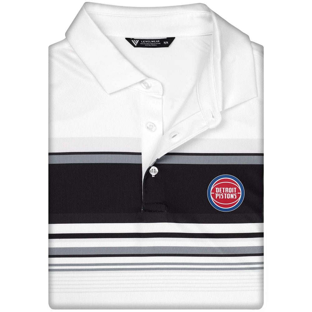 Men's Levelwear White Detroit Pistons Onward Polo