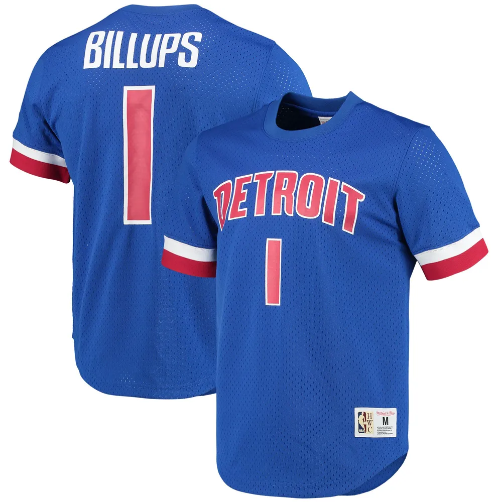 T-shirt avec nom et numéro en maille bleu Mitchell & Ness Chauncey Billups Detroit Pistons 2003 pour hommes