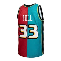 Maillot Swingman divisé Mitchell & Ness Grant Hill sarcelle/rouge Detroit Pistons Hardwood Classics 1999/00 pour hommes