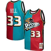 Maillot Swingman divisé Mitchell & Ness Grant Hill sarcelle/rouge Detroit Pistons Hardwood Classics 1999/00 pour hommes