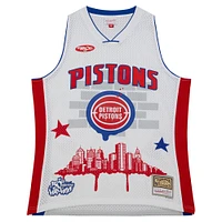 Maillot de mode Mitchell & Ness x Tats Cru blanc Detroit Pistons Hardwood Classics pour hommes