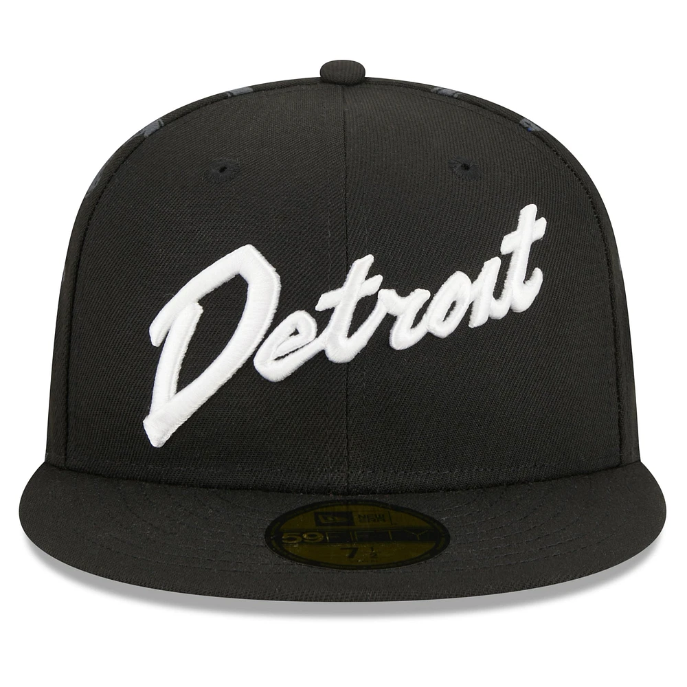 Men's New Era  Black Detroit Pistons 2023/24 City Edition 59FIFTY Fitted Hat