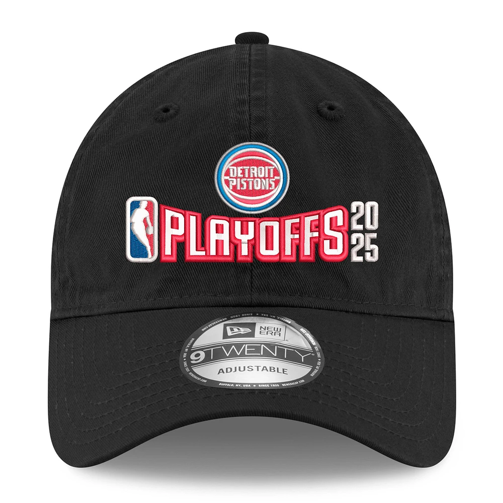 Casquette ajustable 9TWENTY noire New Era pour homme, Detroit Pistons, Playoffs NBA 2025