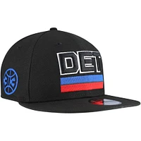 Casquette snapback 9FIFTY noire Detroit Pistons pour homme New Era Jersey Hook Statement Edition