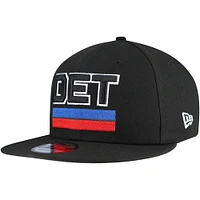 Men's New Era Black Detroit Pistons Jersey Hook Statement Edition 9FIFTY Snapback Hat