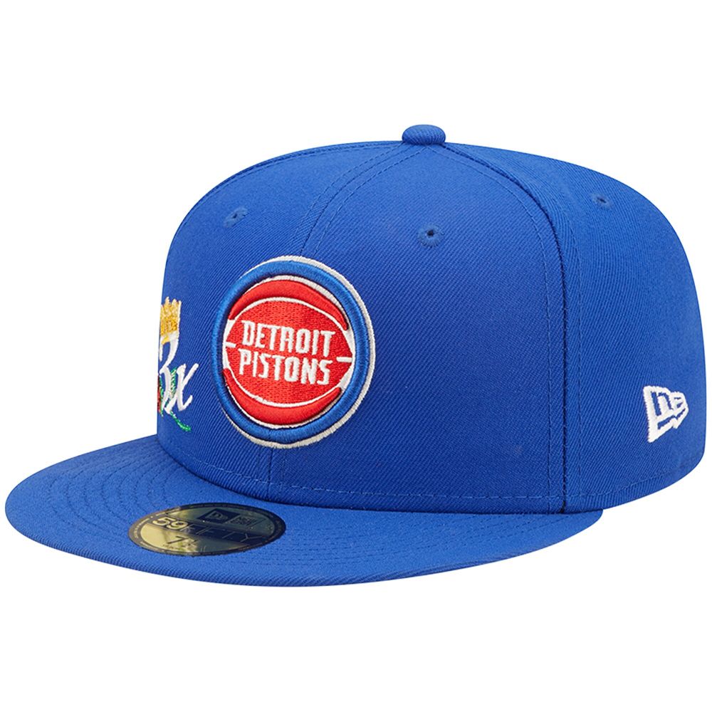 Men's New Era Blue Detroit Pistons 3x NBA Finals Champions Crown 59FIFTY Fitted Hat