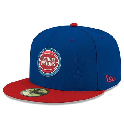 Detroit Pistons New Era Official Team Color 2Tone 59FIFTY Fitted Hat - Blue