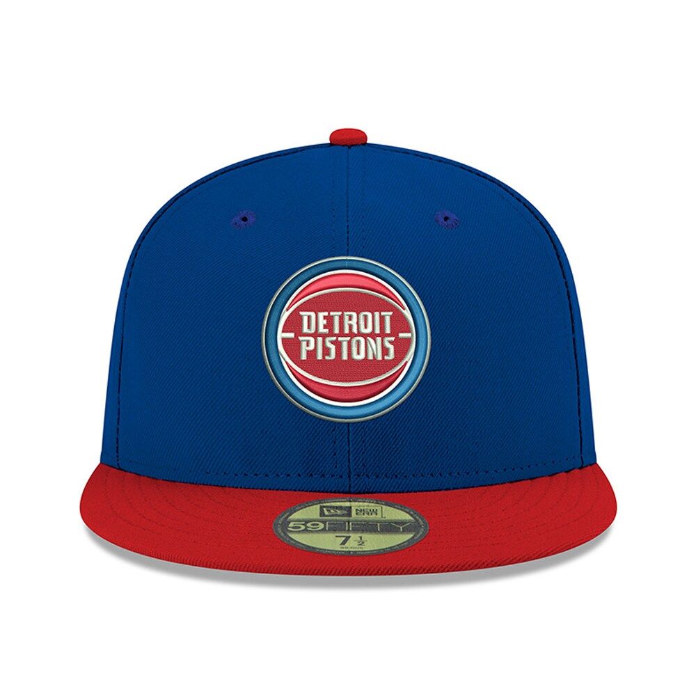 Men's New Era Blue Detroit Pistons Official Team Color 2Tone 59FIFTY Fitted Hat