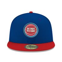 Men's New Era Blue Detroit Pistons Official Team Color 2Tone 59FIFTY Fitted Hat