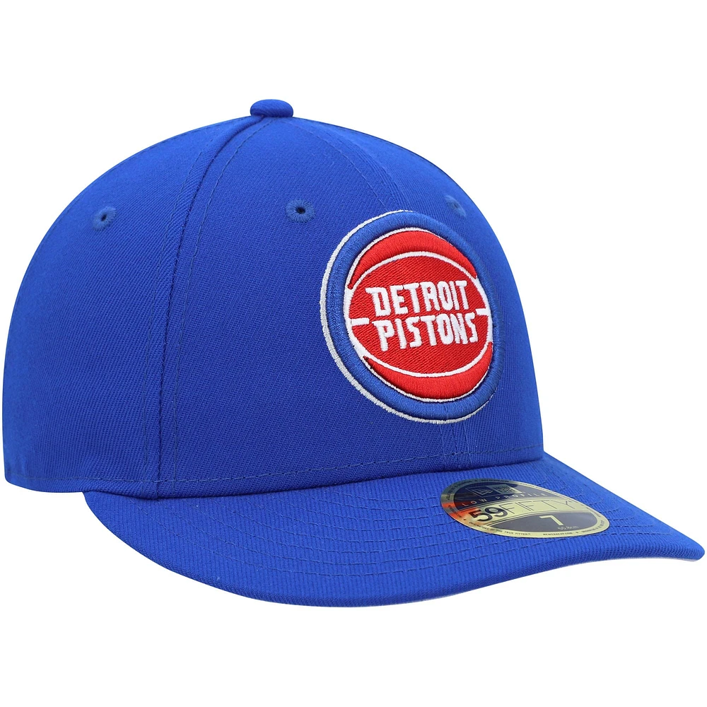 Men's New Era Blue Detroit Pistons Team Low Profile 59FIFTY Fitted Hat