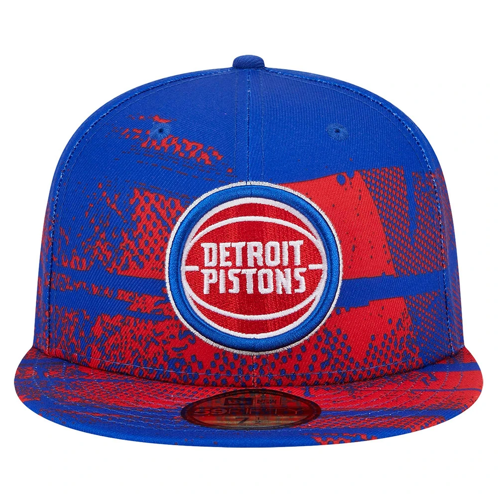 Men's New Era Blue Detroit Pistons Tip-Off 59FIFTY Fitted Hat