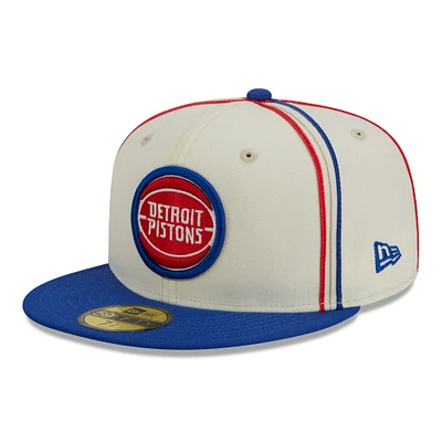 Casquette ajustée 59FIFTY 2 tons New Era crème/bleu Detroit Pistons pour hommes