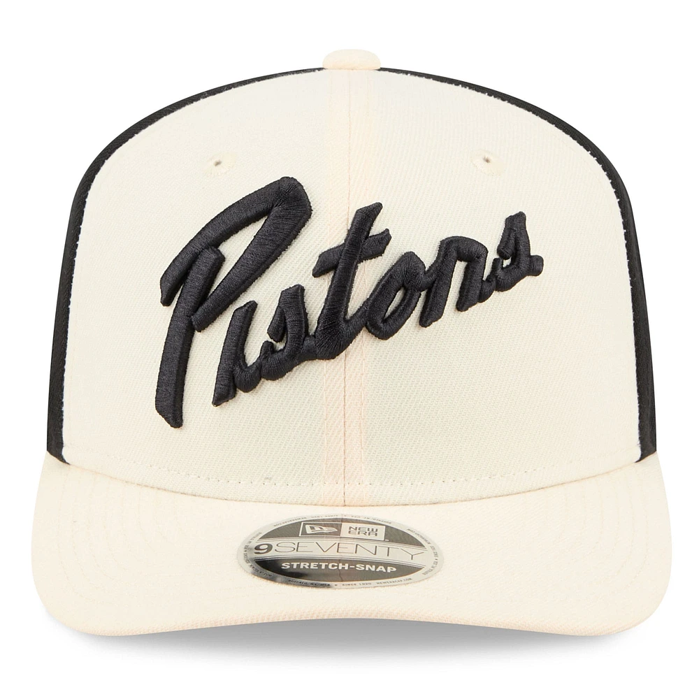 Men's New Era  Cream Detroit Pistons 2024/25 City Edition 9SEVENTY Stretch-Snap Hat