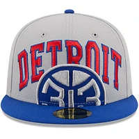 Casquette ajustée 59FIFTY bicolore Tip-Off des Detroit Pistons New Era pour hommes, gris/bleu