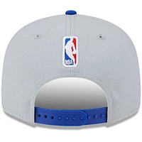 Men's New Era Gray/Blue Detroit Pistons Tip-Off Two-Tone 9FIFTY Snapback Hat