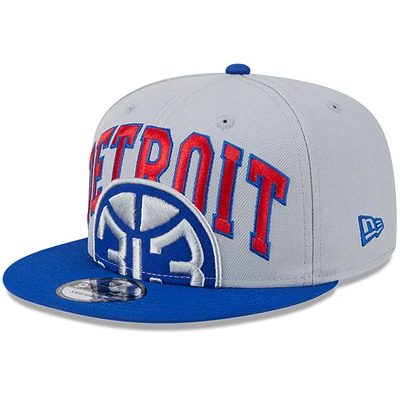 Casquette Snapback 9FIFTY bicolore Tip-Off des Detroit Pistons New Era gris/bleu pour hommes