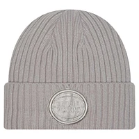 Bonnet tricoté à revers Detroit Pistons gris pour homme New Era Color Pack