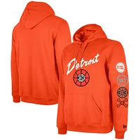 Sweat à capuche orange New Era Detroit Pistons 2023/24 City Edition Big & Tall pour homme