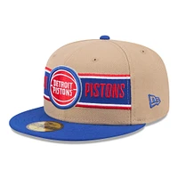 Men's New Era Tan/Blue Detroit Pistons 2024 NBA Draft 59FIFTY Fitted Hat