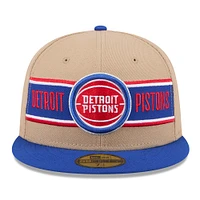 Men's New Era Tan/Blue Detroit Pistons 2024 NBA Draft 59FIFTY Fitted Hat