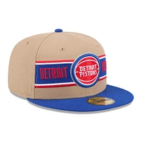 Men's New Era Tan/Blue Detroit Pistons 2024 NBA Draft 59FIFTY Fitted Hat