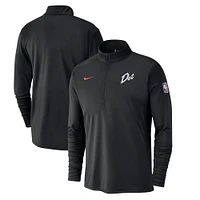 Haut à demi-zip Nike noir Detroit Pistons 2024/25 City Edition Authentic Coaches Performance pour homme