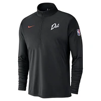 Men's Nike Black Detroit Pistons 2024/25 City Edition Authentic Coaches Performance Half-Zip Top